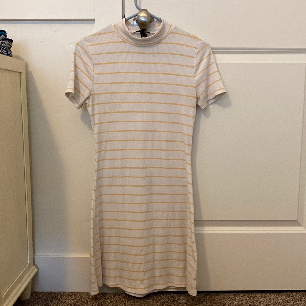Forever 21 white and orange striped dress
